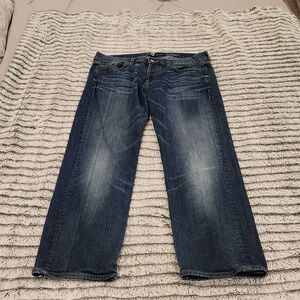 Medium wash button fly 7 for all mankind standard jeans size 34X28!